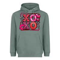 Sage Xoxo Valentine's Day leopard frame Heavyweight Hoodie - LillyAllenDesigns