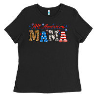 Black all american mama Ladies Tee - RanaPortraitStore