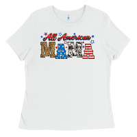 White all american mama Ladies Tee - RanaPortraitStore
