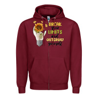Burgundy break your limits Zipper Hoodie - MaliasSmallBusiness