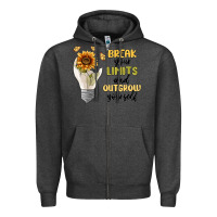 Charcoal Heather break your limits Zipper Hoodie - MaliasSmallBusiness