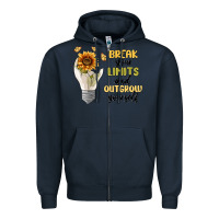 Navy break your limits Zipper Hoodie - MaliasSmallBusiness