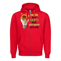 Red break your limits Zipper Hoodie - MaliasSmallBusiness