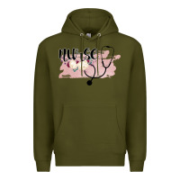 Army Green Nurse Floral Premium Hoodie - Bettercallsaul