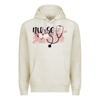 Oatmeal Heather Nurse Floral Premium Hoodie - Bettercallsaul