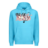 Ocean Blue Nurse Floral Premium Hoodie - Bettercallsaul