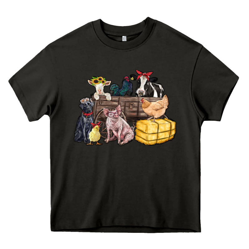Farm Animals Wagon Heavy Core Tee by Zillion Design Studio | Teevron