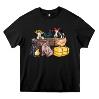 Black farm animals wagon Heavy Core Tee - Zillion Design Studio