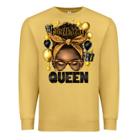 Antique Gold birthday queen afro messy bun Premium Sweatshirt - Artiststas