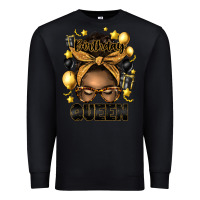 Black birthday queen afro messy bun Premium Sweatshirt - Artiststas