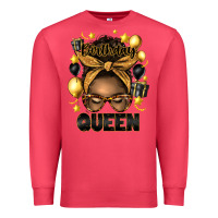 Cardinal birthday queen afro messy bun Premium Sweatshirt - Artiststas