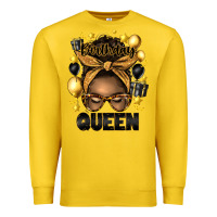 Lemon birthday queen afro messy bun Premium Sweatshirt - Artiststas