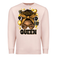 Pale Pink birthday queen afro messy bun Premium Sweatshirt - Artiststas