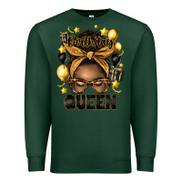 Sports Green birthday queen afro messy bun Premium Sweatshirt - Artiststas
