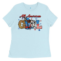 Baby Blue all american girl Ladies Tee - RanaPortraitStore