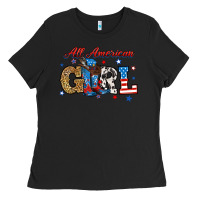 Black all american girl Ladies Tee - RanaPortraitStore