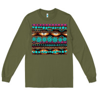 Army Green leopard aztec turquoise jewelry Long Sleeve Tee - BarkalooDesign