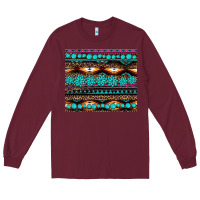 Burgundy leopard aztec turquoise jewelry Long Sleeve Tee - BarkalooDesign