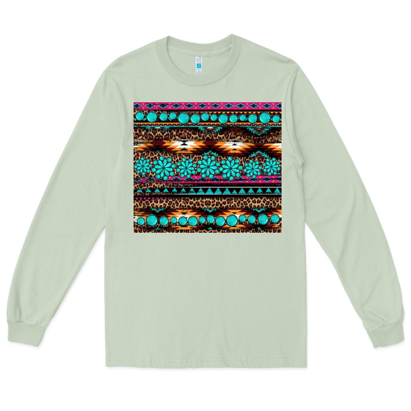 Leopard Aztec Turquoise Jewelry Long Sleeve Tee by BarkalooDesign | Teevron