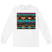 White leopard aztec turquoise jewelry Long Sleeve Tee - BarkalooDesign