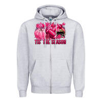 Tis' The Season Football Breast Cancer Zipper Hoodie | Teevron
