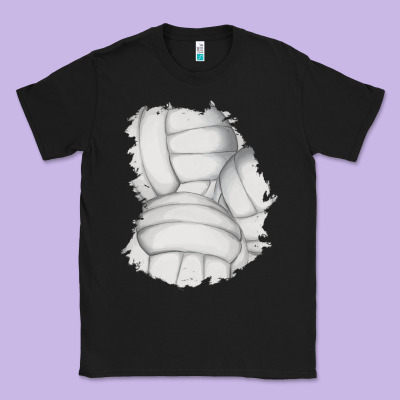 2 Volleyball Patch Classic Tee Designed By Adodesignshop