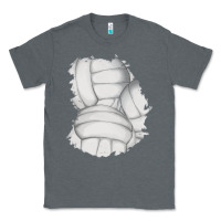Charcoal Heather 2 volleyball patch Classic Tee - AdoDesignShop