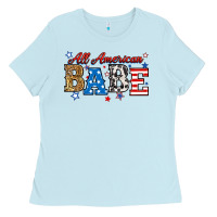 Baby Blue all american babe Ladies Tee - RanaPortraitStore