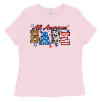 Bubblegum Pink all american babe Ladies Tee - RanaPortraitStore