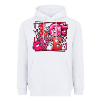 White Love Valentine's Day leopard frame Heavyweight Hoodie - LillyAllenDesigns