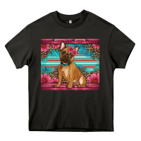 Asphalt french bulldog floral Heavy Core Tee - Artiststas