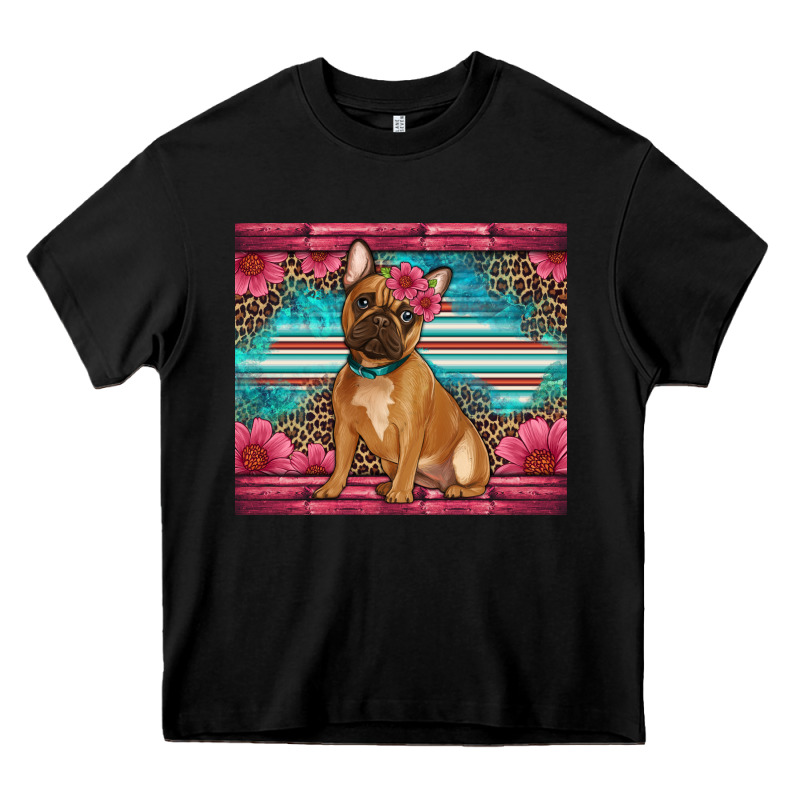 French Bulldog Floral Heavy Core Tee by Artiststas | Teevron