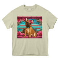 Mossy french bulldog floral Heavy Core Tee - Artiststas