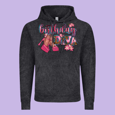 Birthday Diva Vintage Hoodie Designed By Adodesignshop