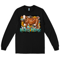 Black Western Heifer Please Simmental Cow Long Sleeve Tee - LillyAllenDesigns