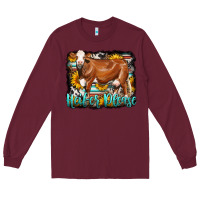Burgundy Western Heifer Please Simmental Cow Long Sleeve Tee - LillyAllenDesigns
