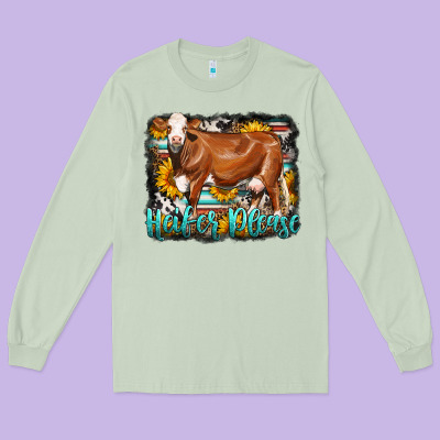 Western Heifer Please Simmental Cow Long Sleeve Tee Designed By Lillyallendesigns