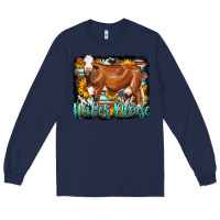 Navy Western Heifer Please Simmental Cow Long Sleeve Tee - LillyAllenDesigns