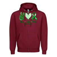 Burgundy Peace love cure Liver Cancer Zipper Hoodie - NancyCooperArtShop