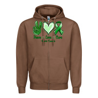 Chestnut Peace love cure Liver Cancer Zipper Hoodie - NancyCooperArtShop