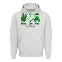 Dove Grey Peace love cure Liver Cancer Zipper Hoodie - NancyCooperArtShop