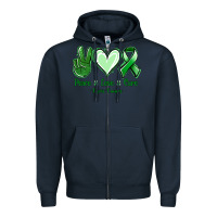 Navy Peace love cure Liver Cancer Zipper Hoodie - NancyCooperArtShop