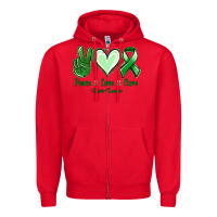Red Peace love cure Liver Cancer Zipper Hoodie - NancyCooperArtShop
