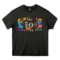 Asphalt she is strong proverbs 31 25 Heavy Core Tee - Zillion Design Studio