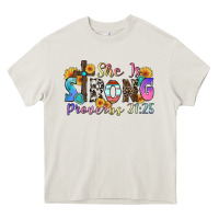 Cream she is strong proverbs 31 25 Heavy Core Tee - Zillion Design Studio