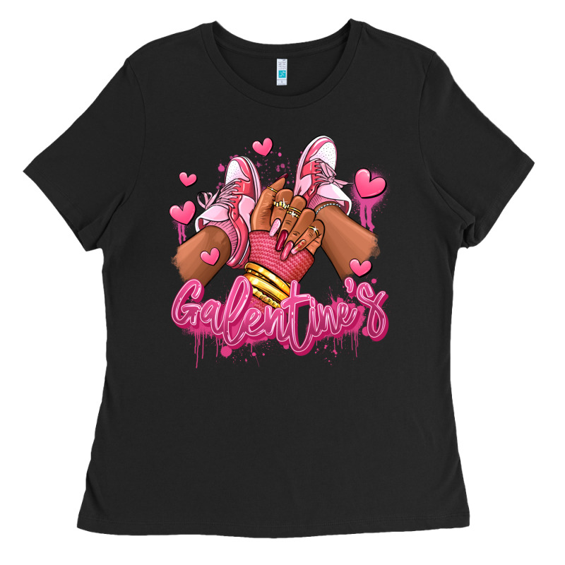 Galentines Afro Girl Sneakers Ladies Tee by RanaPortraitStore | Teevron