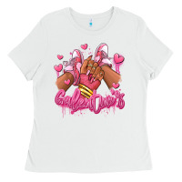 White galentines afro girl sneakers Ladies Tee - RanaPortraitStore