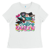 White crafting queen Ladies Tee - JahusDesignShop