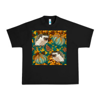 Black hedgehog and pumpkins seamless pattern Urban Heavy Tee - BundleAndBundleShop