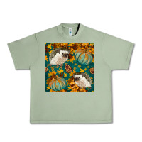 Oil Green hedgehog and pumpkins seamless pattern Urban Heavy Tee - BundleAndBundleShop